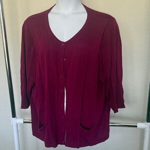 Plus Size Button Down Magenta Cardigan 26/28